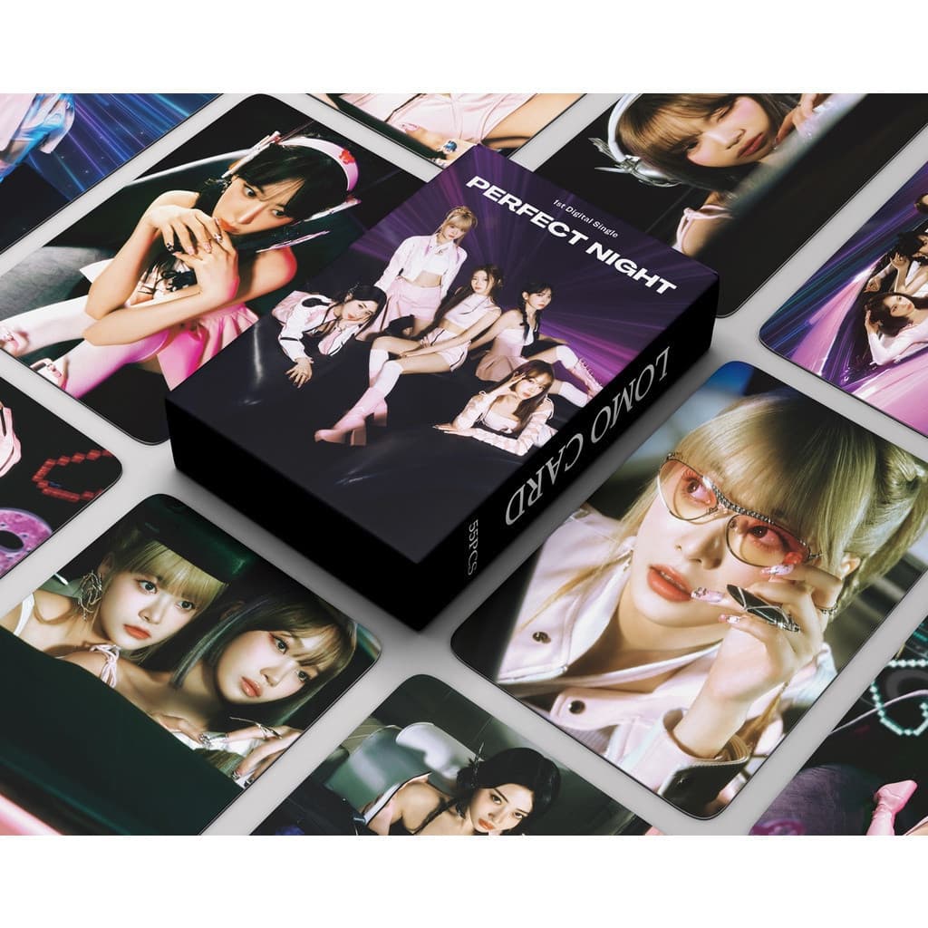 KPOP Cartões Fotográficos55pcs/box LE SSERAFIM Álbum Noturno Perfeito Cartão LOMO J9GI AP8T