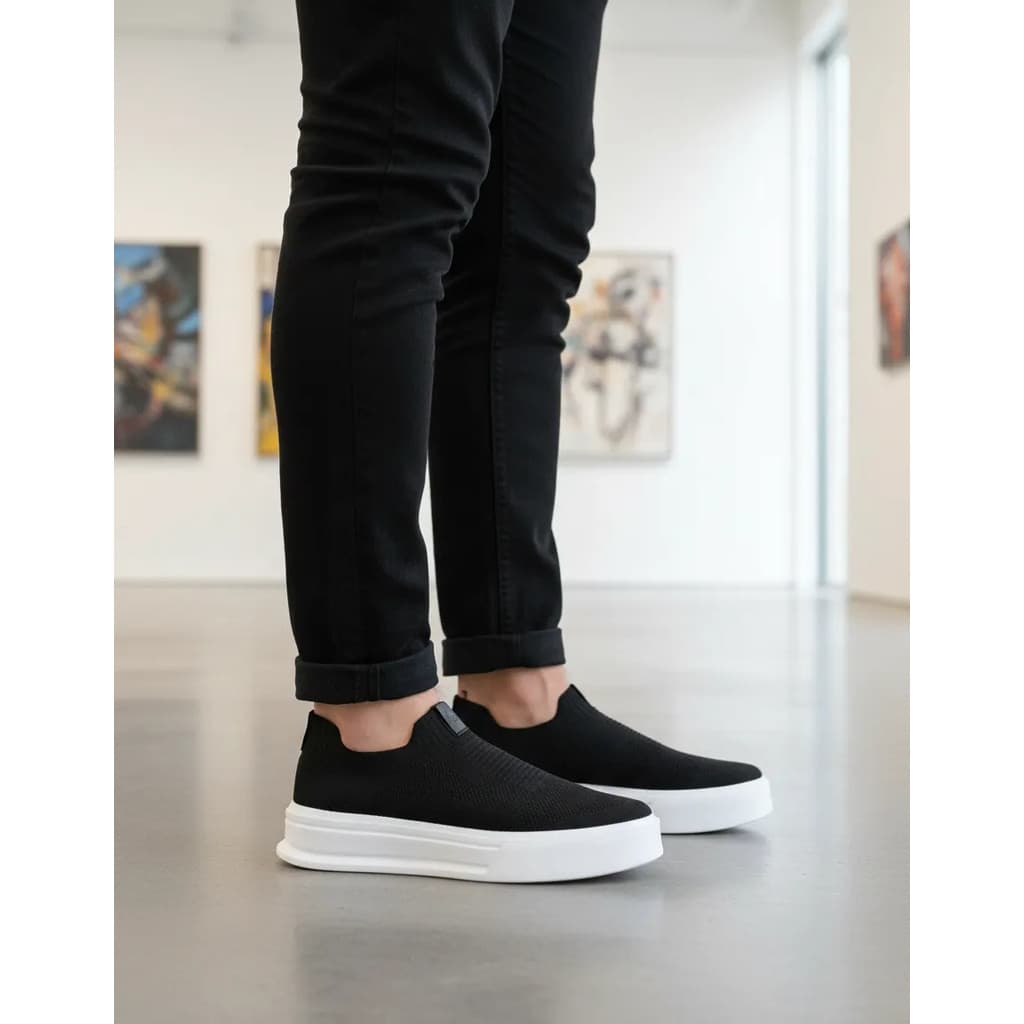 Tenis Meia Knit Casual Masculino Calce Facil  Sem Cadarço Sola de EVA Confortável Elegante para Festas e dia dos Pais