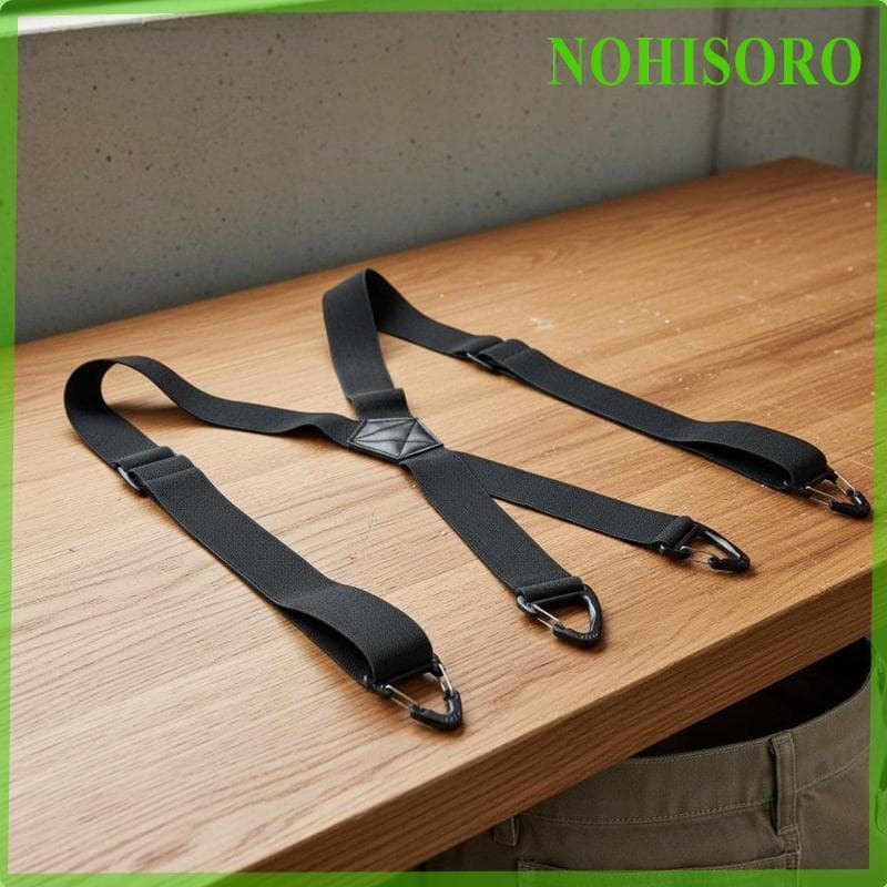 [Nohisoro] Suspensório Masculino Resistente Ajustável Alça Larga Clipe Cintas Trabalho Calças Titular Ferramenta Cinto P