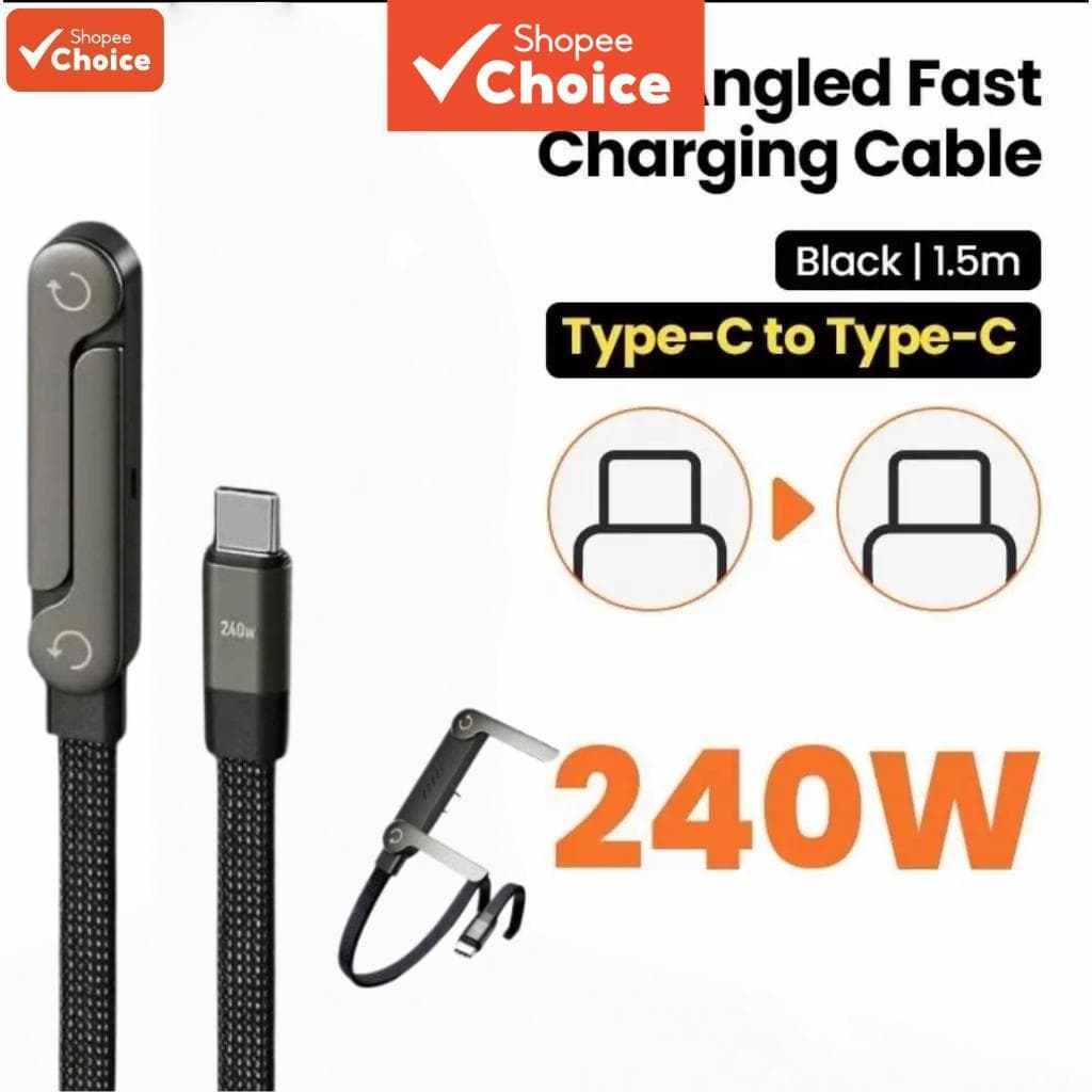 Cabo De Carregamento Rápido De 240 W De Uso Duplo Com Suporte Invisível Para Jogos iPhone Samsung