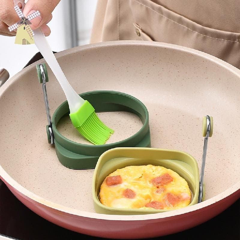 Anel de silicone de dupla face para fritar ovos, redondo e quadrado, forma para fritar, anel para fritar ovos, anel para