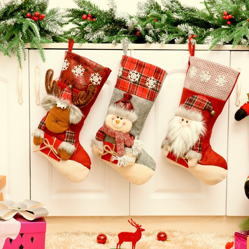 Meia de Natal grande 46 cm x 22 cm