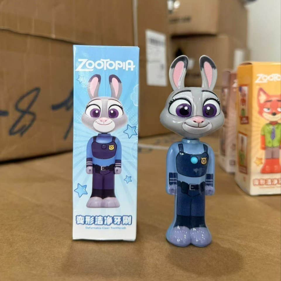 Escova de Dentes Retrátil Infantil Judy Nick Zootopia 2026, Essencial para Viagens