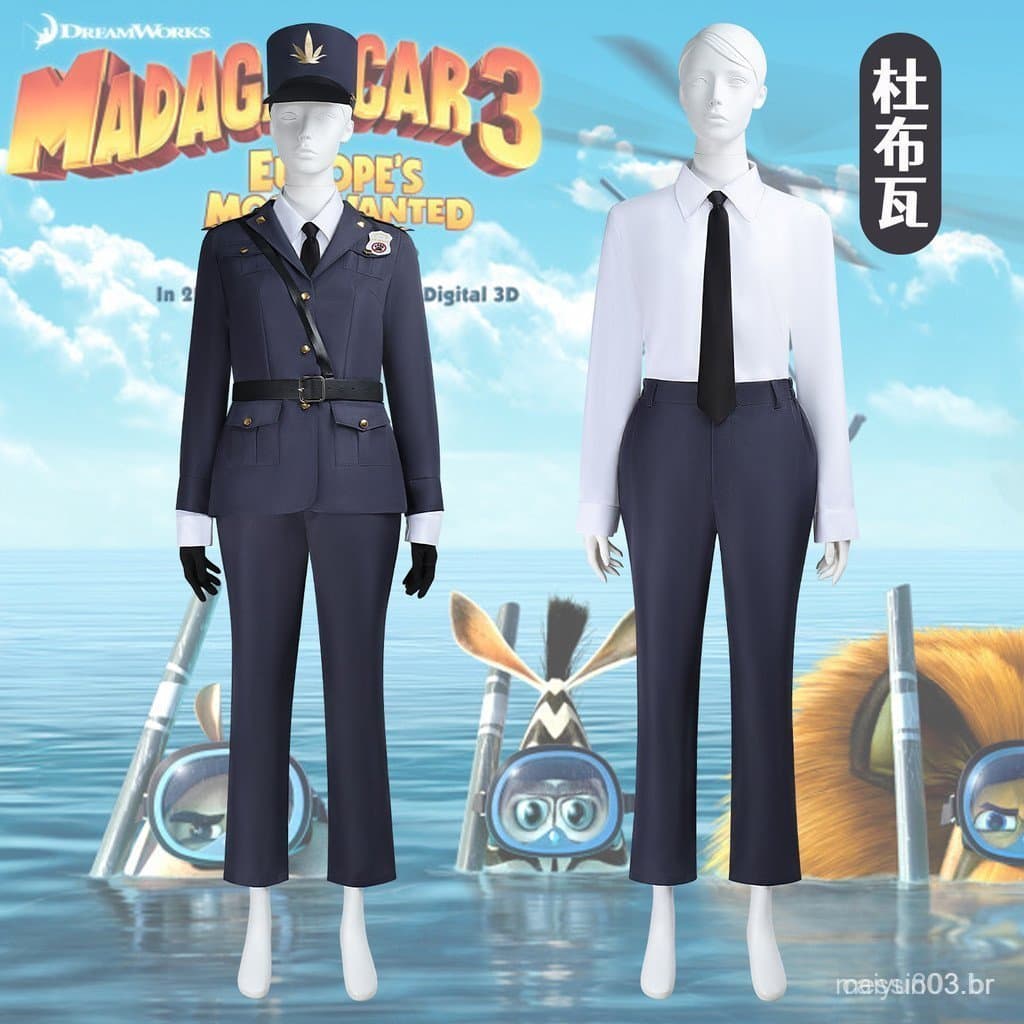 Fantasia de cosplay de filme , uniforme de Halloween de Madagascar , Wawa 3 Y4QP UHCK