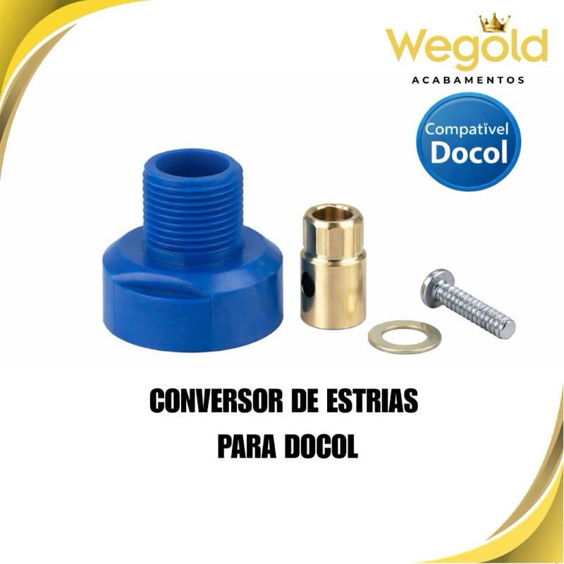 Conversor de Estrias Compatível com Docol 20 Estrias para DECA 16 Estrias