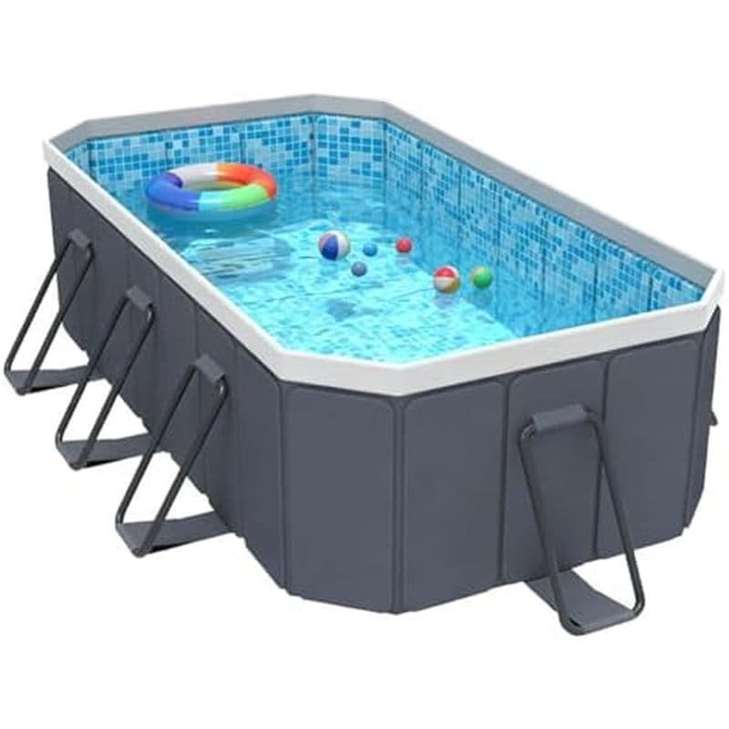 Piscina Dobrável , 5 Pés 6 7 8.5 10 Grande Não Inflável Para Toda A Família , Furos De Drenagem Duplos Quintal , Jardim