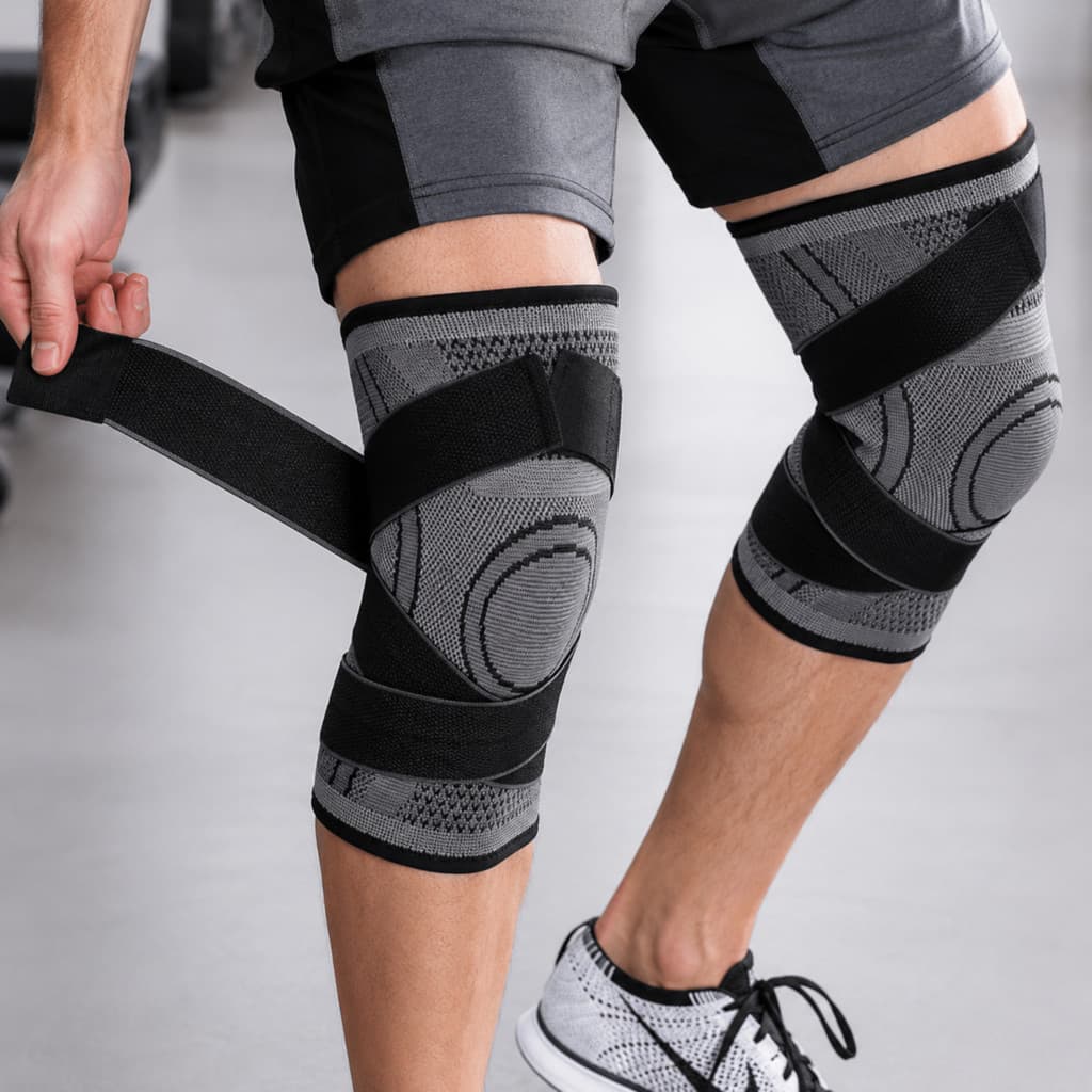 Joelheira ou Tornozeleira Ajustável Compressão 360 Esportiva para Academia e Treino