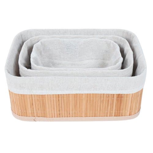 Kit 3 Organizadores De Bambu Multiuso Bambù Élégance Premium Casa
