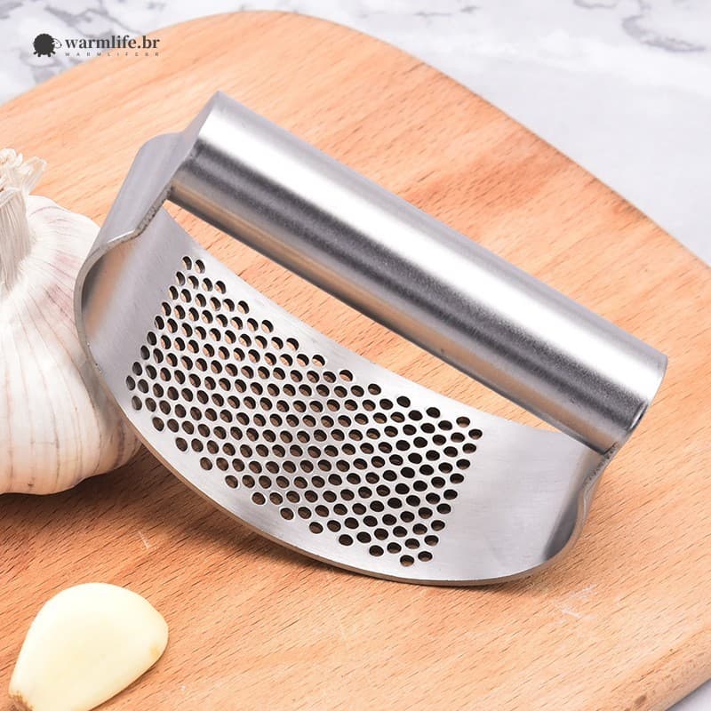 Prensa Manual De Alho Em Aço Inoxidável-Triturador Doméstico Forma De Arco Para Pasta