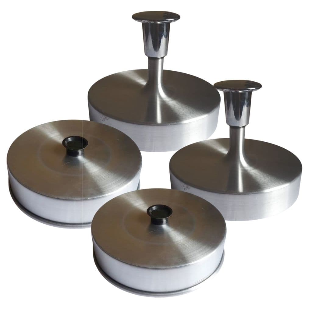 Kit Abafador Molde Hamburguer Prensa Tampa Artesanal Gourmet Modelador Multiuso Alumínio