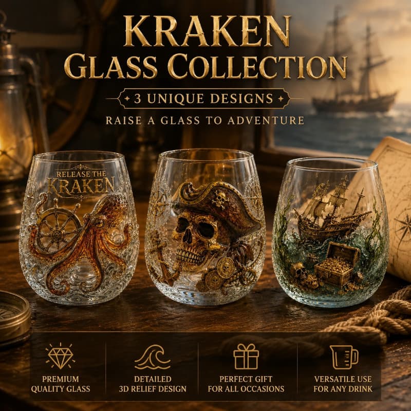 Caneca De Cerveja Kraken Em Relevo 3D , Navio Pirata E Vidro De Monstro Marinho Para Festas De Halloween Góticas