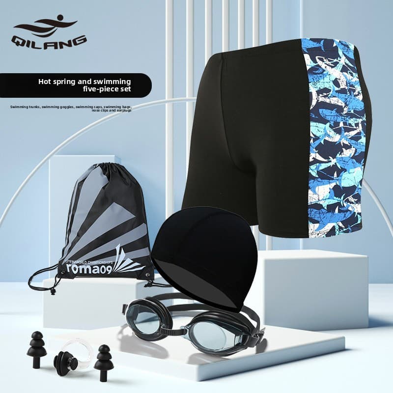 Terno troncos de natação masculino Anti-constrangimento adulto tamanho grande de secagem rápida Boxer Shorts primavera q