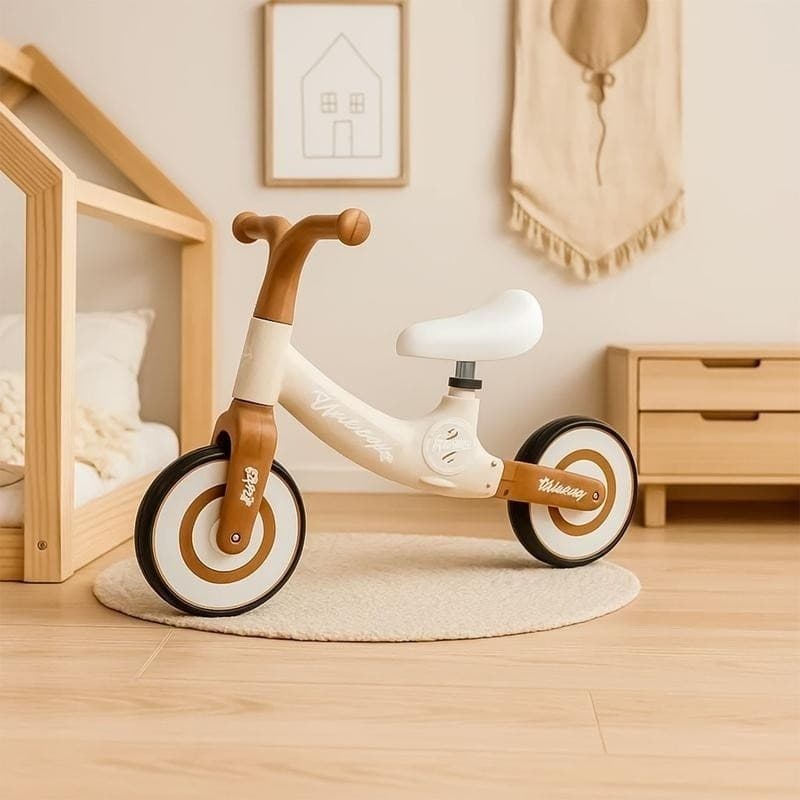 Bicicleta Equilibrio Marrom sem Pedal Balance Bike Treino Aprender Andar Crianca Presente