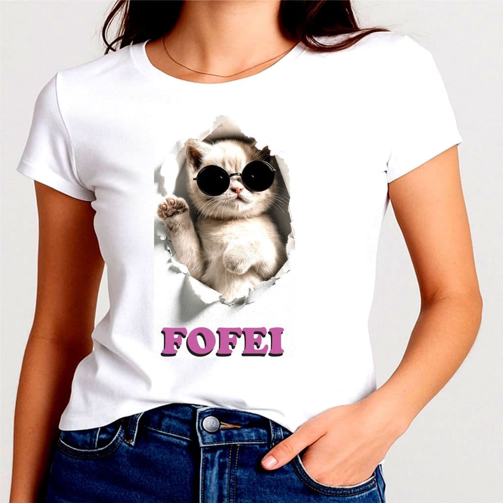 Camisa Gatinho Fofo Baby Look Blusa Variados Variados 01G1
