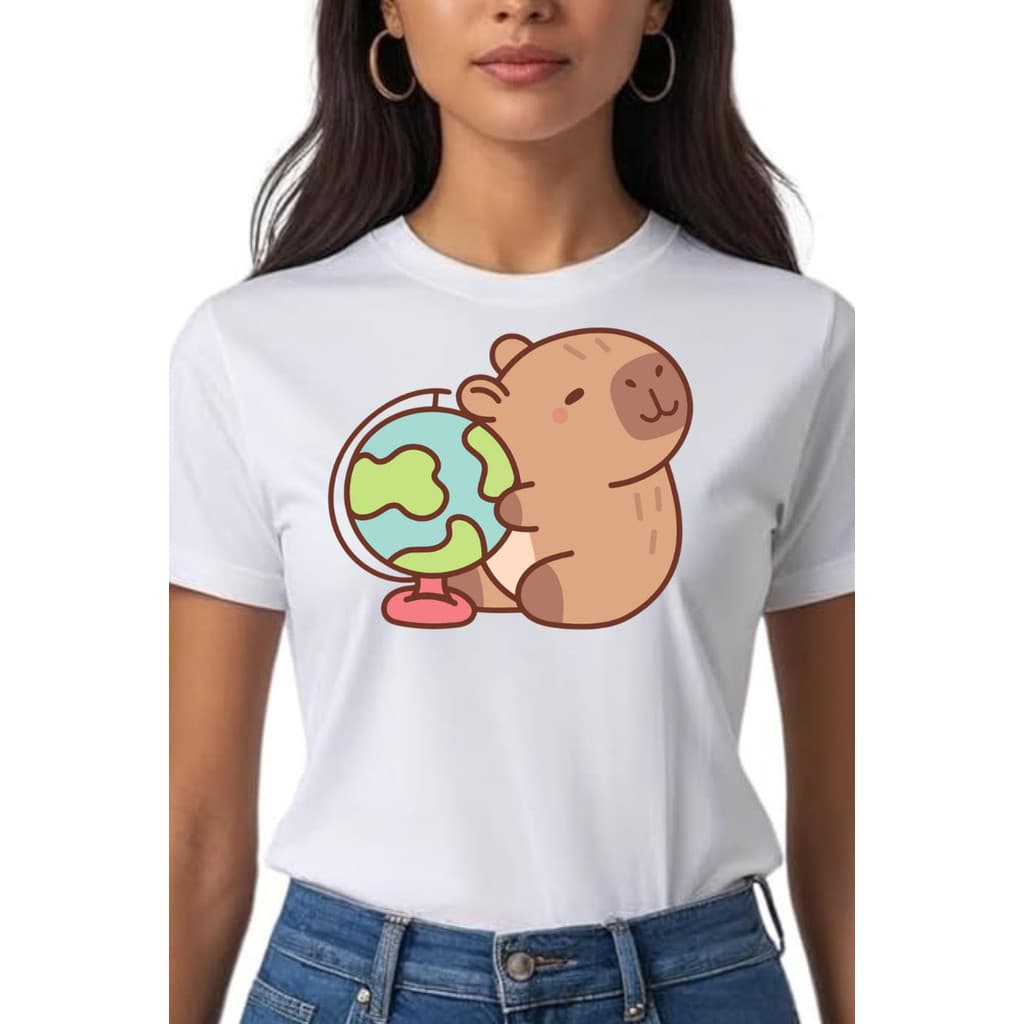Camiseta T-shirt Capivara Globo 100% Algodão Blusa Camisa