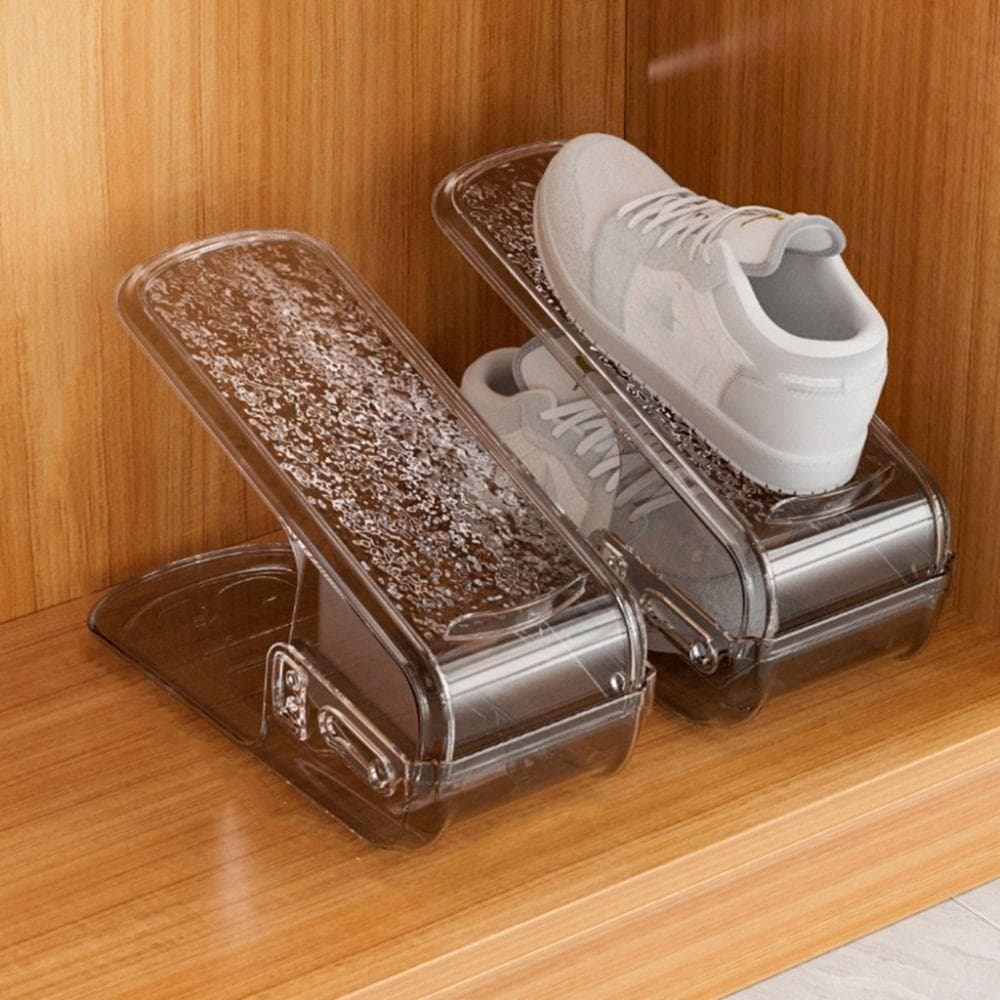 Sapateira QENVXDAN , Bandeja Avançada Para Sapatos De Camada Dupla , Suporte Transparente Durável Ajustável