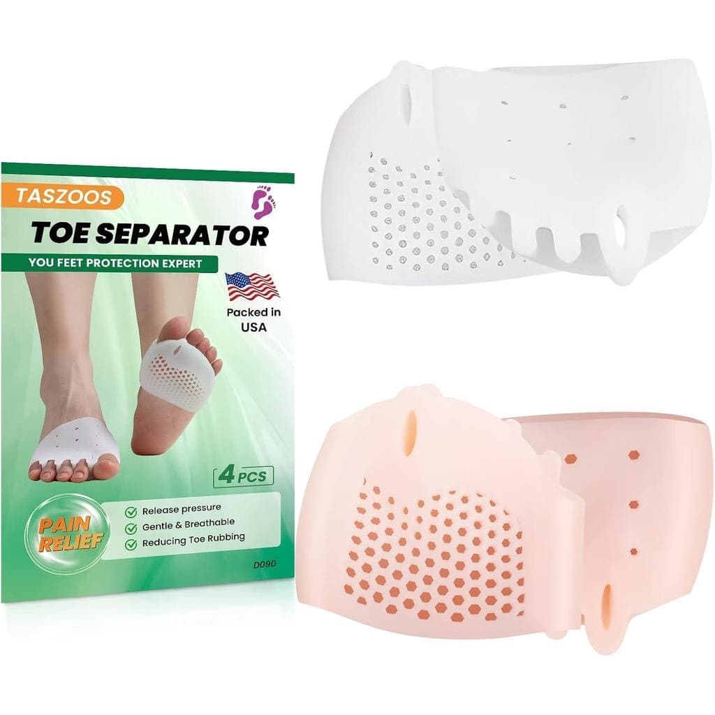 Separador de Dedos para Mulheres, 4 Peças de Espaçadores de Gel para Dedos, Almofadas Respiráveis e Macias para Alívio d