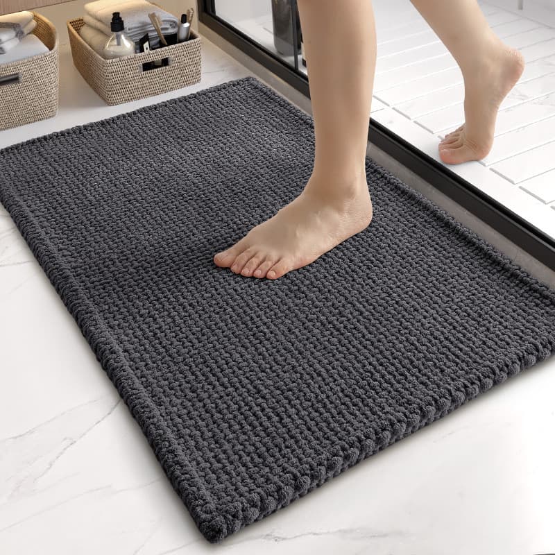 [Novo produto] tapete de Chenille tapete de pé de banheiro absorvente tapete doméstico simples porta de banheiro tapete