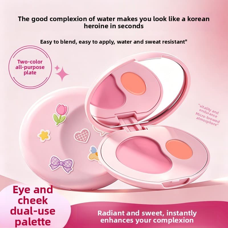Blush Creme Duas Cores Efeito Atmosfera Água Streamer Alta Renderização de Cor Fácil de Espalhar Custo Benefício