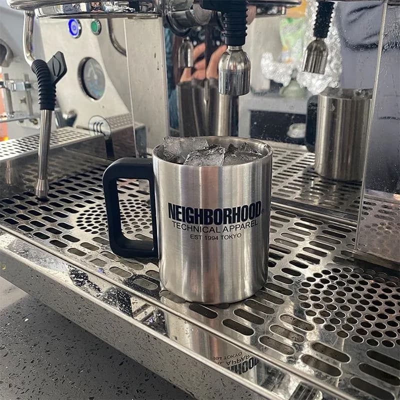 Caneca de aço inoxidável 304, copo de água isolado, xícara de café, alça doméstica, copo de boca grande, copo de acampam