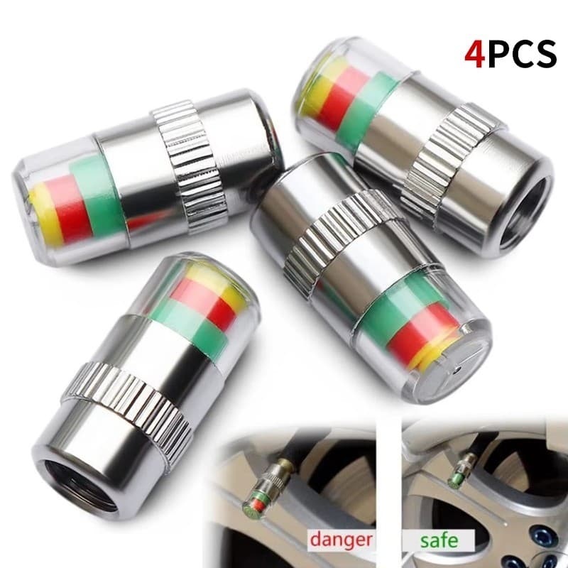 4 Pçs 2.4 Barra Medidor De Pressão Dos Pneus Do Carro Tampa Sensor Indicador Alerta Ferramenta Monitoramento Pneu Ar