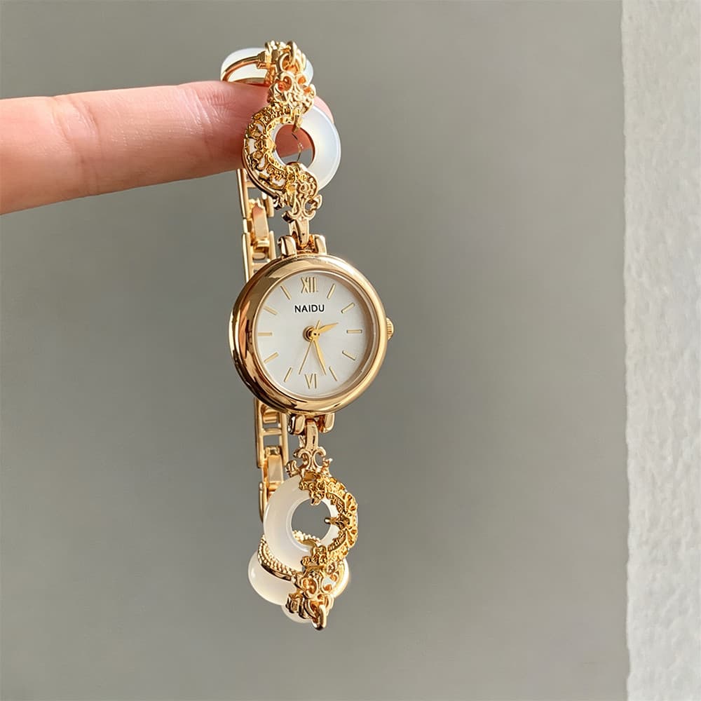 Feminino Luxo Ouro Quartzo Pulseira Relógio Casual Elegante Vintage Senhoras Pequeno Mostrador À Prova Dwaterproof Água