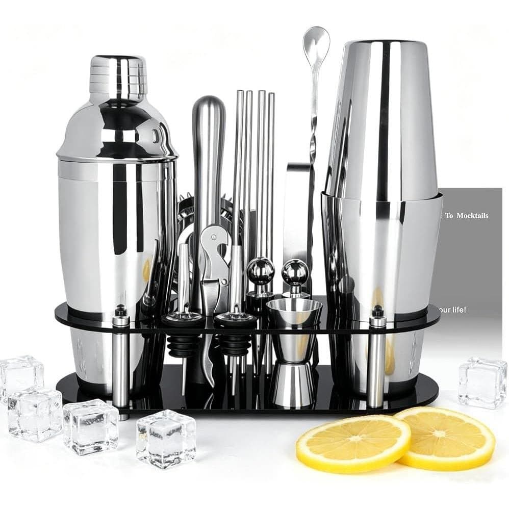 Conjunto de Coqueteleira de 17 Peças 750ml, Kit de Bartender 750/600ml 25oz, Ferramentas de Coqueteleira 25/20oz, Kit de