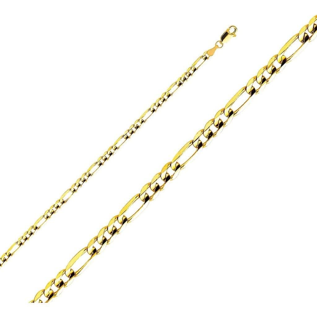 Corrente Figaro 3+1 de Amarelo 14k 3.8mm TGDJ |   de Maciço para Homens MAGQ