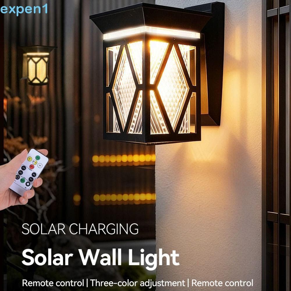 Luzes De Parede Solares EXPEN , Redondas/Quadradas De 3 Cores LED Lâmpada Solar , Arandela Inteligente À Prova D'água
