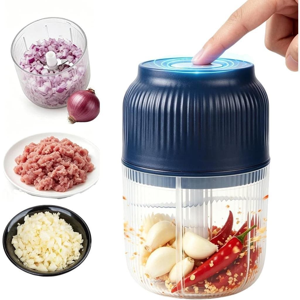 Processador de Alimentos Portátil Ginger 350 Chili Kitchen 2026 Azul e Picador de Alimentos Elétrico para Cebola, Alho,