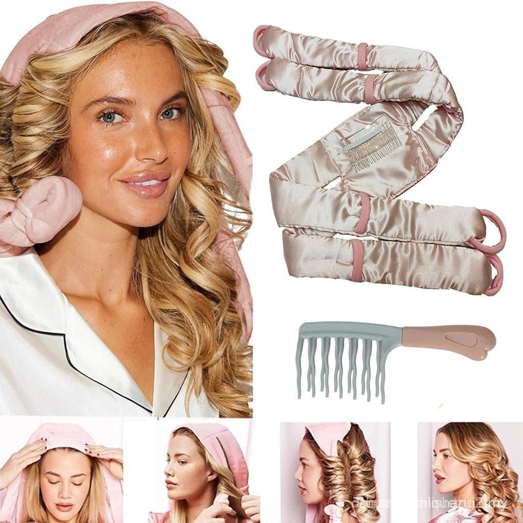 Conjunto de Modeladores de Cabelo Sem Calor 4 em 1 para Cachos e Ondas Duradouras, Varas de Modelagem Noturna Sem Calor
