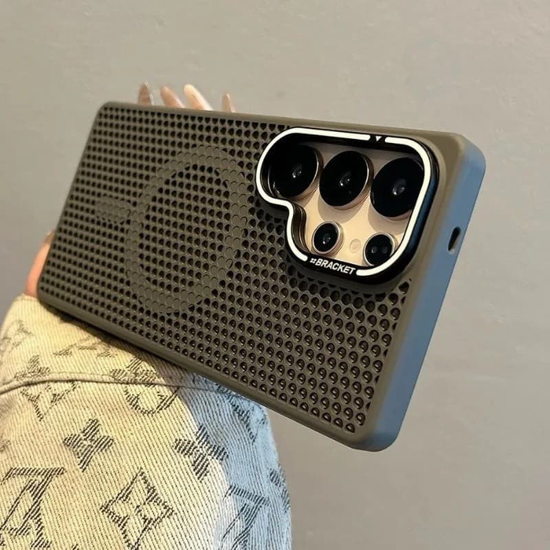 Capa De Telefone Com Resfriamento De Malha De Favo De Mel Para Samsung Galaxy S26 S25 Ultra S24 S23 Suporte De Lente De