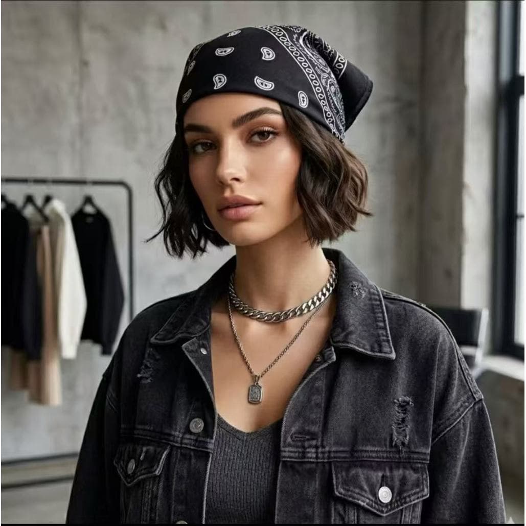 Bandana Paisley Unissex Lenço Multifuncional para Pescoço Cabeça Moto Ciclismo Hip Hop 55x55cm