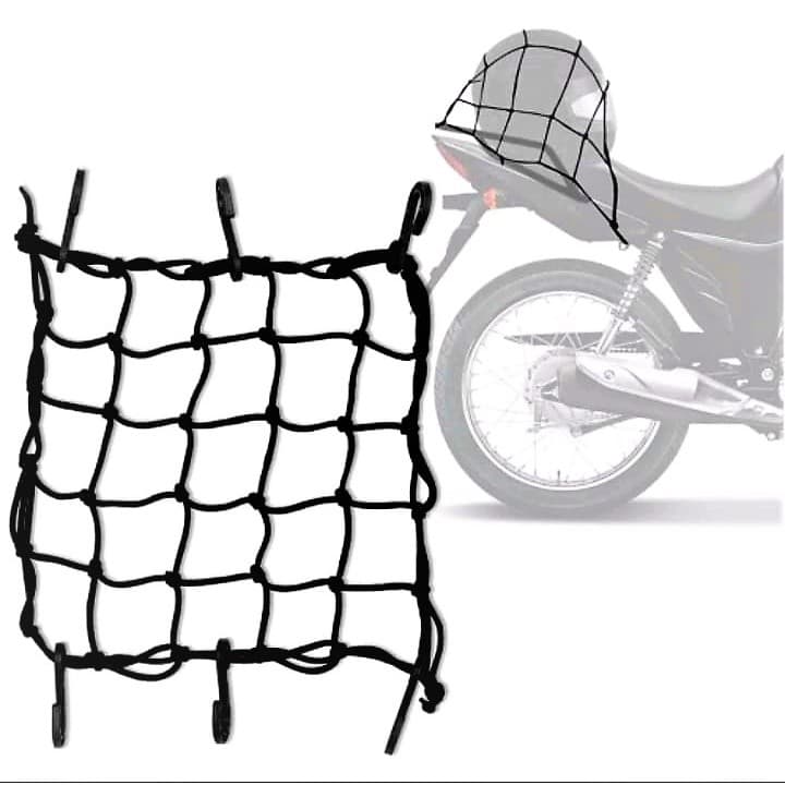 Rede Elastica Aranha Preta 35x35 Moto / Bagageiro / Capacete