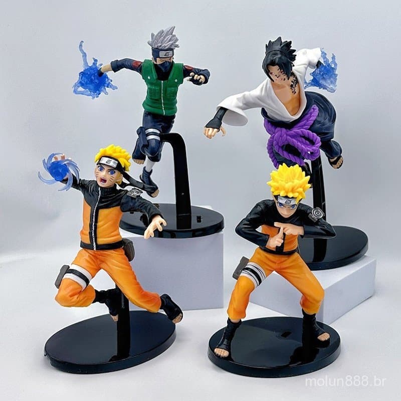 20254 peças/conjunto, figuras de 20cm da série de batalha do anime "Naruto": Uchiha Sasuke, Hatake Kakashi, Uzumaki Naru