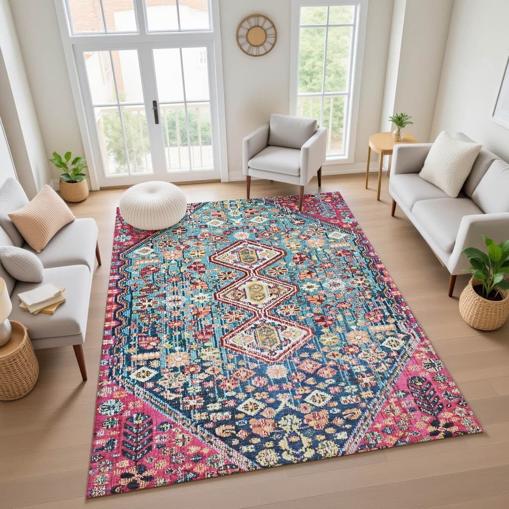 [Novo produto] estilo étnico retrô boêmio tapete sala de estar persa tapete totalmente coberto b & b decoração tapete en