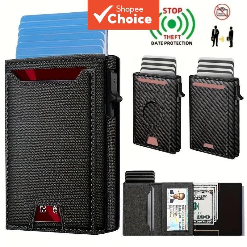 Nova carteira masculina executiva, grande capacidade com múltiplos compartimentos, RFID antirroubo, carteira de viagem,