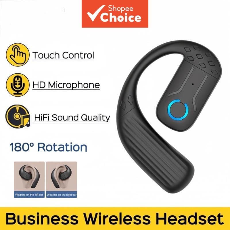 Fones de Ouvido Joycent Sem Fio, Fone de Ouvido Único com Microfone, Material ABS, Estilo Esportivo, Fones de Avião para