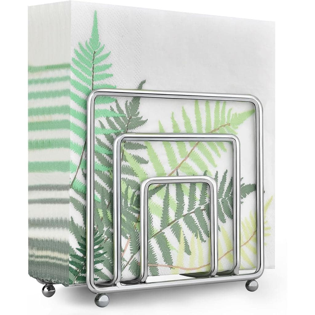 Porta-Guardanapos LAIHIFA, Porta-Guardanapos Prateados para Mesa, Cozinha e Bancadas, Suporte Moderno de Metal para Guar
