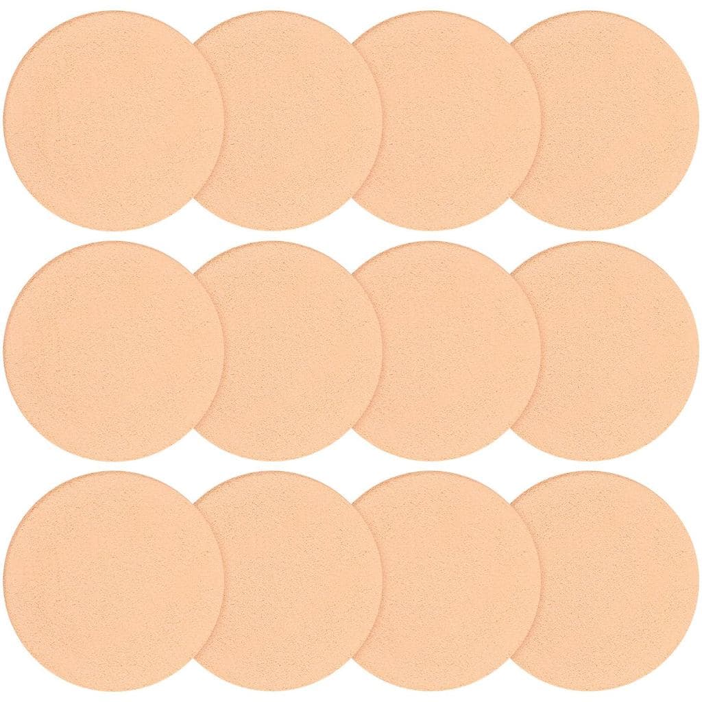 12 Esponjas de Maquiagem Redondas Nude, Esponjas Planas para Maquiagem, Esponjas Cosméticas Suaves para Rosto e Olhos, A