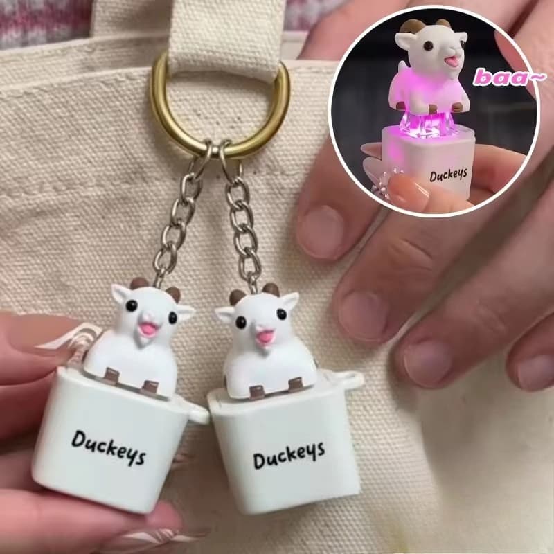 Mini Chaveiro Com Pingente De Cordeiro Iluminado-Interativo De Brinquedo Para Amantes De Animais