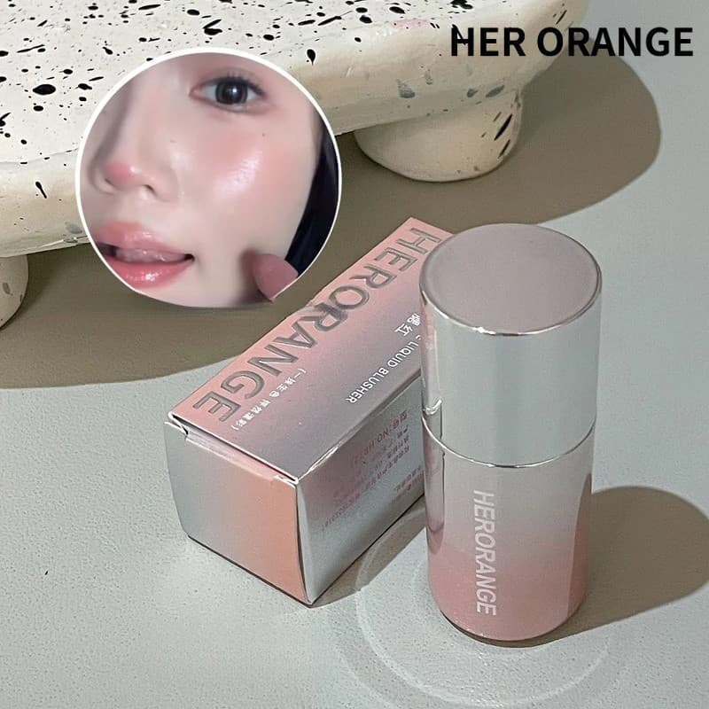HERORANGE Blush Líquido Multiuso Macio Fosco , Baixa Saturação , Tintura Natural Para Bochecha , Maquiagem Diária Corean