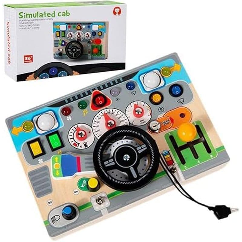 Placa Ocupada Montessori De Madeira Para Crianças De 4 A 8 Anos-Brinquedo De Volante De Painel , Desenvolvimento De Habi