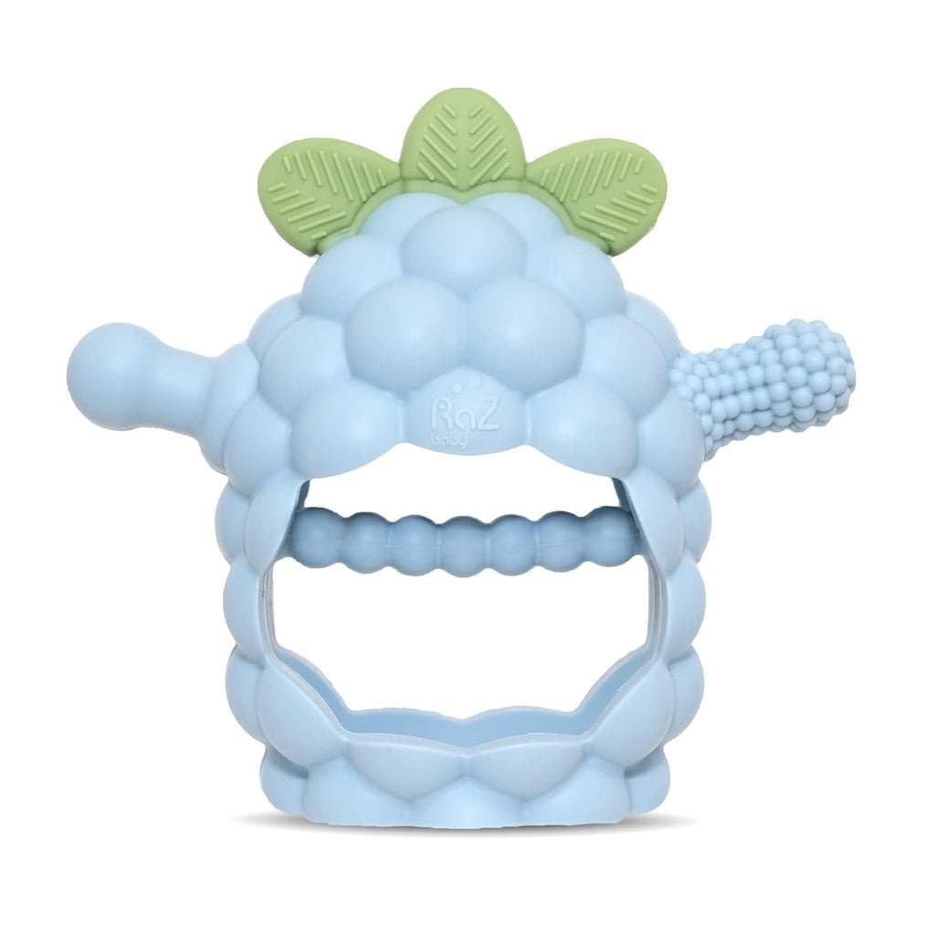 O design do brinquedo para bebês 3berrybumpsrazbabygrip3m+ com textura rosa é patenteado e adequado para bebês com mais