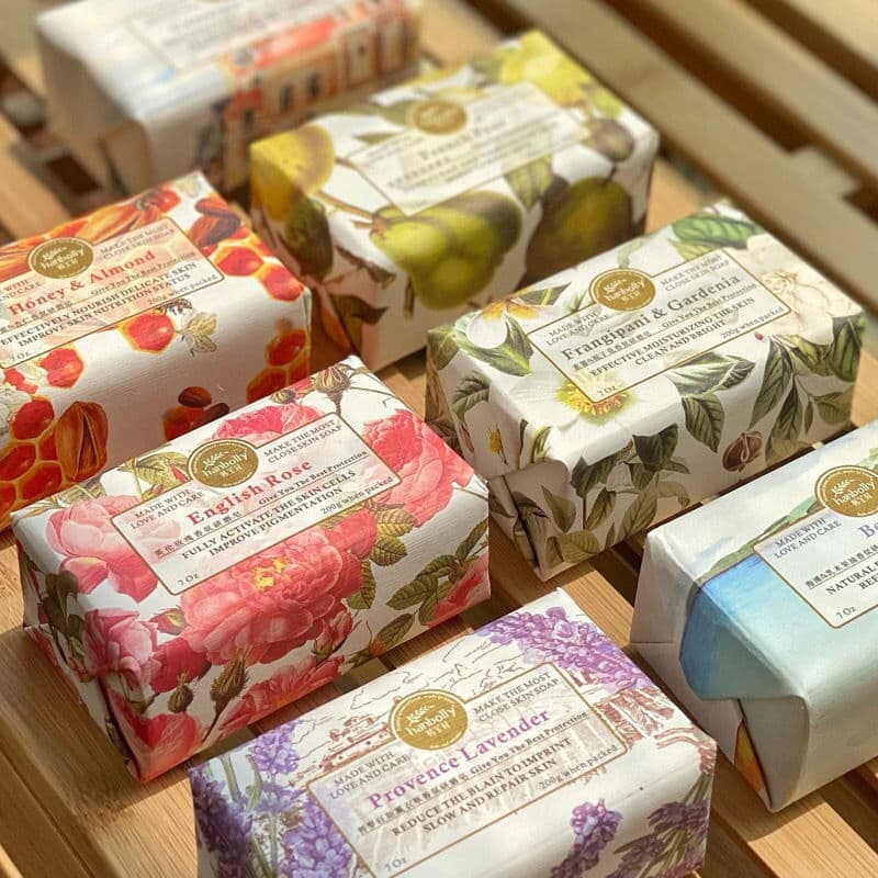 Han poli sabão fragrância francesa sabão moagem artesanal sabão acompanhando caixa de presente com casamento YJQZ