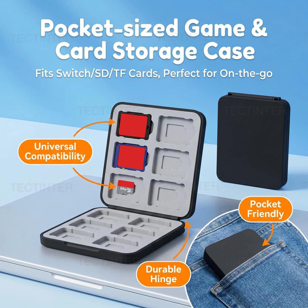 Capa Magnética Para Cartão De Jogo , 12 Espaços , Nintendo Switch E 2 lite , Cartucho De Armazenamento , Caixa Organizad