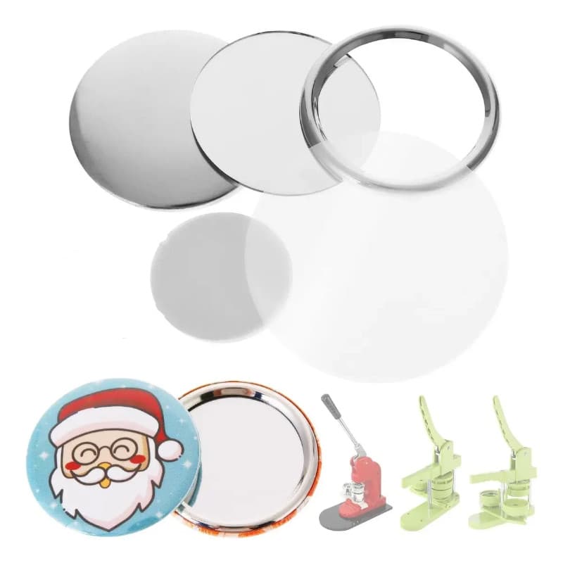 58mm Bottons Espelho 50 Unidades Para Máquina De Botton