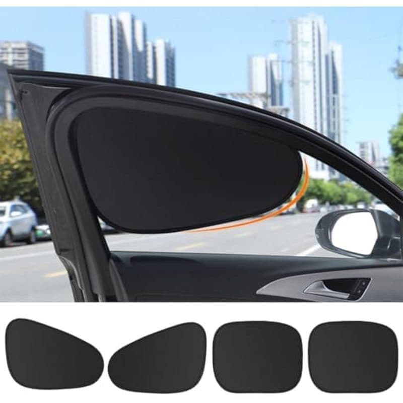 4 Pcs Sombra Para Janela De Carro , Guarda-Sol Automóvel , Bloqueador Solar Com Sucção Estática , Taxa De Bloqueio De 99