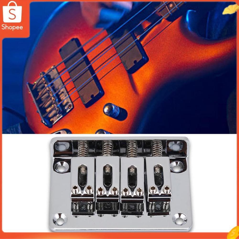Mingzhe 4 cordas durável ponte fixa peças de reposição guitarra elétrica baixo ukulele liga de zinco grande atualização