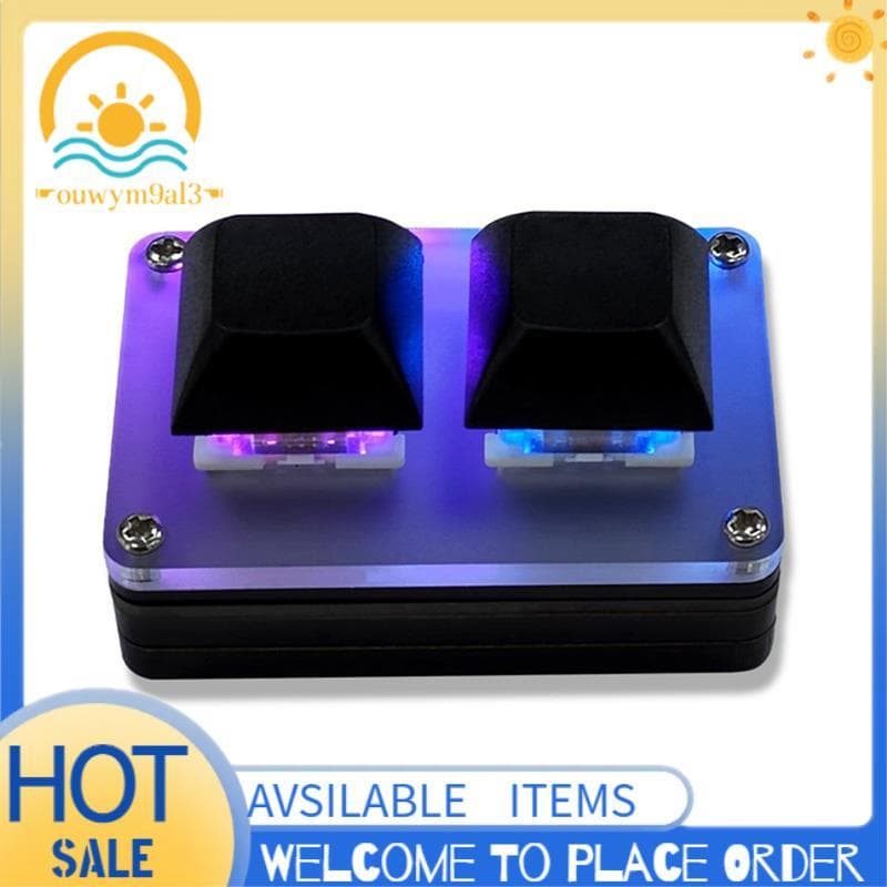Mini Teclado De 2 Teclas , Cópia E Pasta , Mecânico Personalizado Programável Para Jogos Com Luz RGB